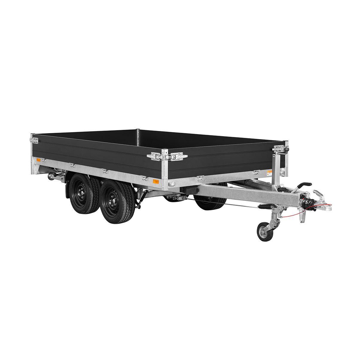 Remorque plateau ridelles SARIS Black Edition – 276 x 170 cm – PTAC 2000 kg