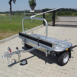Remorque porte-moto transversale pour camping-car – plateau alu 200 x 80 cm – PTAC 500 à 750 kg