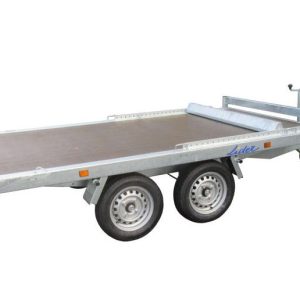 Remorque plateau Lider 34622 – 306 x 170 cm double essieu freiné – PTAC 1100 à 1500 kg