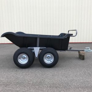 Remorque quad benne basculante 2 essieux – PTC 550 kg – roues tubeless 18 x 8,5 x 8