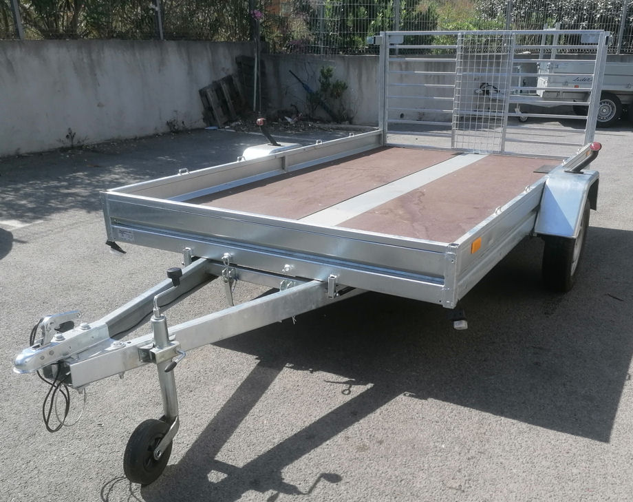 Remorque plateau basculant Boro BOP 737 – 300 x 172 cm – PTAC 500 ou 750 kg