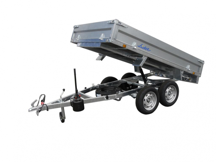 Remorque benne Lider 35560 – caisse 256 x 148 x 35 cm double essieu – PTAC 750 kg