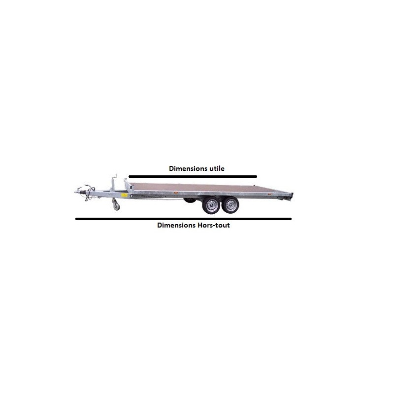 Remorque plateau Lider roues dessous – 506 x 215 cm – PTAC 3500 kg