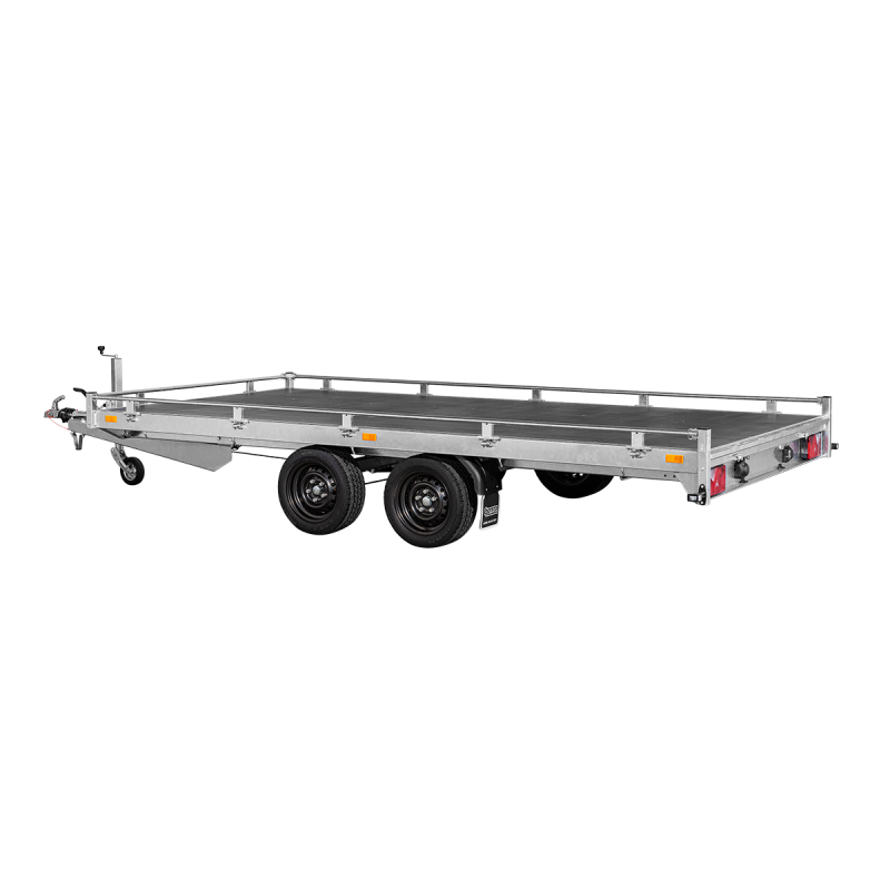 Remorque plateau basculant SARIS Transporter – 406 x 204 cm – rampes intégrées – PTAC 2700 kg