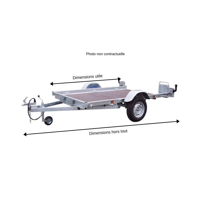 Remorque plateau Lider roues dessous – 306 x 170 cm – PTAC 1000 à 1500 kg – Image 3