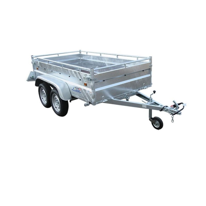 Remorque Lider Robust double essieu – 253 x 134 cm – flèche en profil U – PTAC 750 kg – Image 2