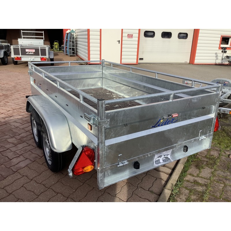 Remorque Lider Robust double essieu – 253 x 134 cm – flèche en profil U – PTAC 750 kg – Image 7